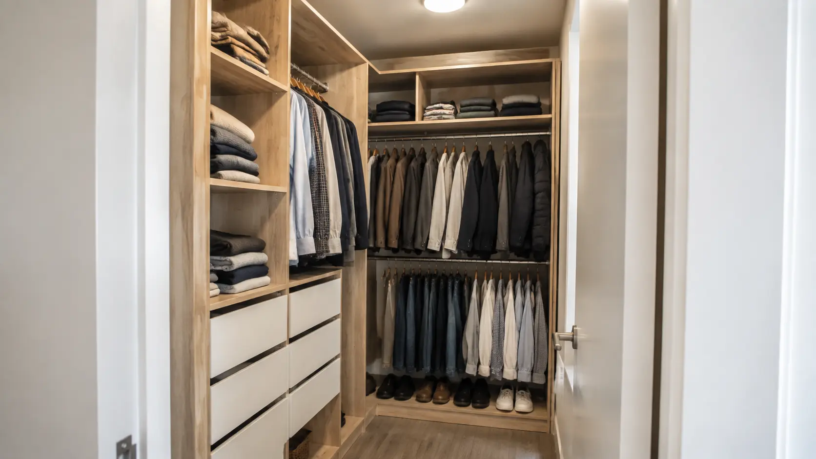 Vestidor a medida con módulos abiertos